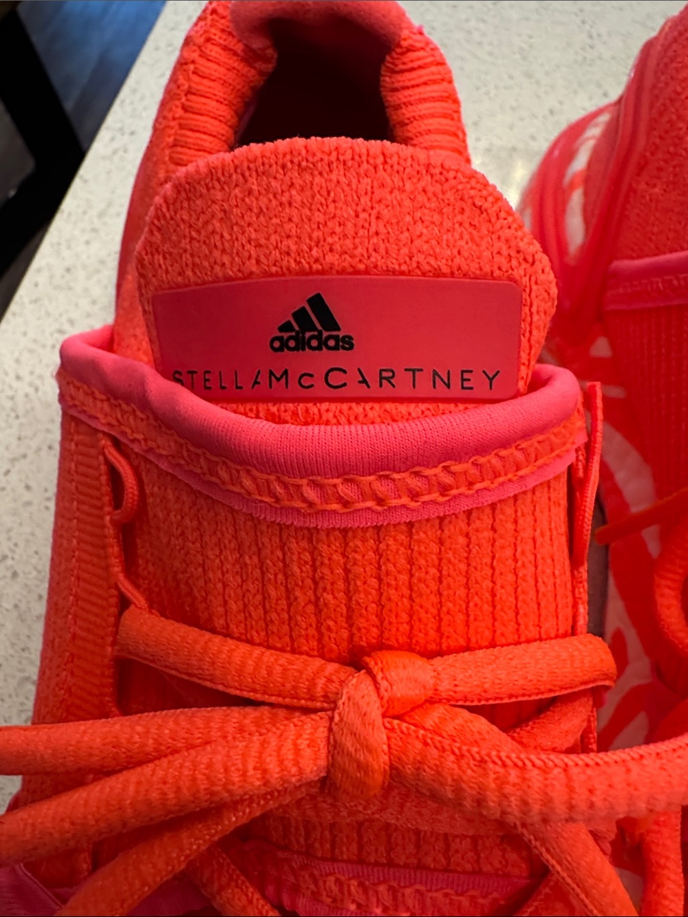 Adidas-Stella McCartney Women’s Neon Coral Lace-Up Sneakers - Picture 6 of 7